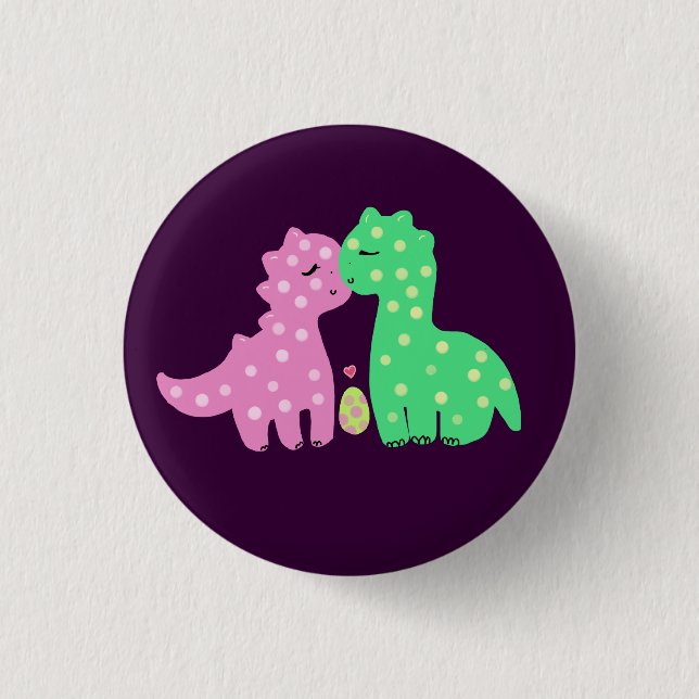 "Lovely Dinos" Button (Front)