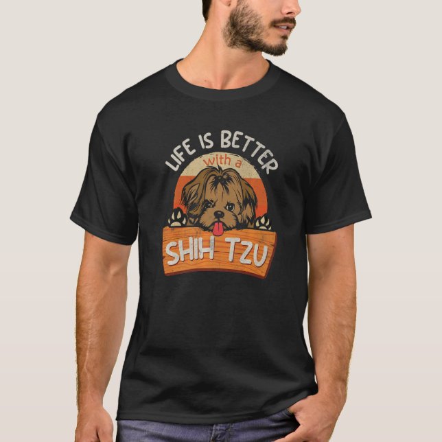 Lovely dog holder clothing dog   shih tzu T-Shirt (Front)