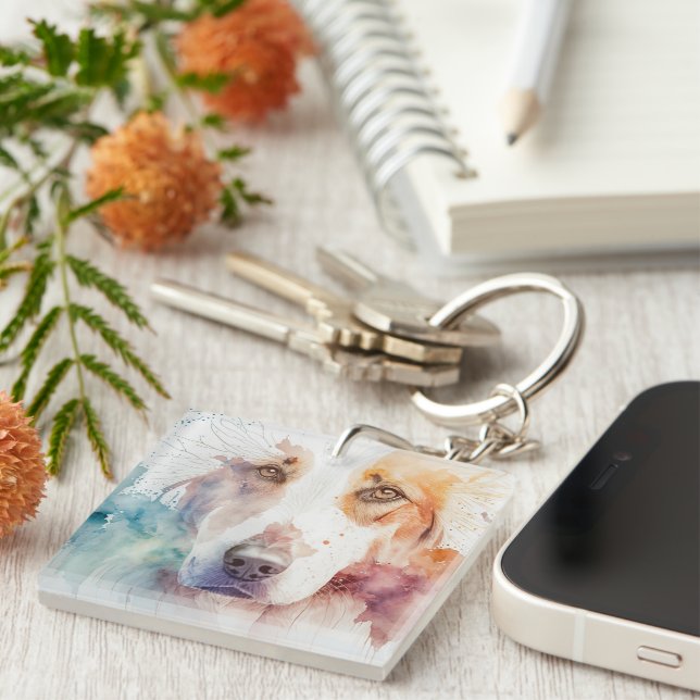 Lovely Dog Portrati Key Ring (Front Right)
