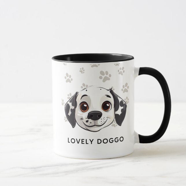Lovely Doggo Smile Mug – Cute Happy Pup Illustrati (Right)