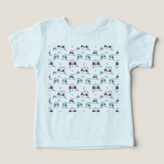 Lovely dolphins - Modern digital pattern design 1 (Design Front)