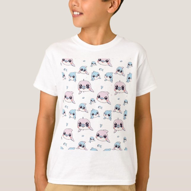 Lovely dolphins - Modern digital pattern design 1 T-Shirt (Front)