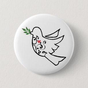 Lovely Dovely 6 Cm Round Badge