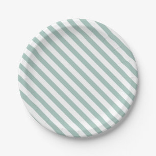 Lovely dusty blue pastel Birthday party modern Paper Plate
