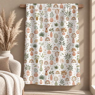 Lovely Earthy Tone Abstract Rainbow Blanket