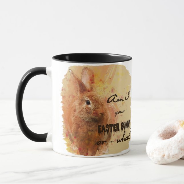 Lovely Easter Bunny Watercolor Mug (With Donut)