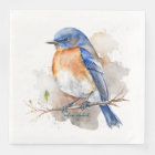 Lovely Eastern Bluebird Orange Blue Watercolor