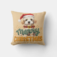 Lovely elegant cute Santa dog trendy vintage decor