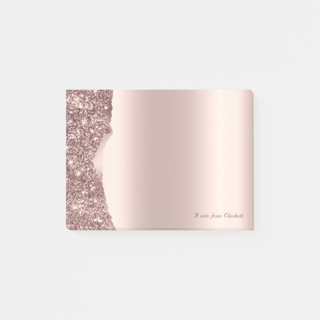 Lovely Elegant Rose Gold Glitter  Post-it Notes (Front)