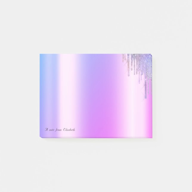 Lovely Elegant Violet Glitter Drips Post-it Notes (Front)