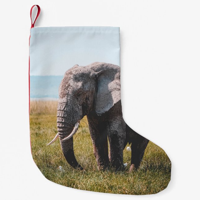 LOVELY ELEPHANT SMALL CHRISTMAS STOCKING (Front)
