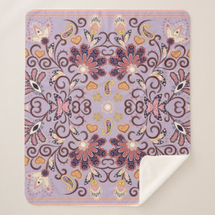 Lovely ethnic indian flowers. Beautiful ornament. Sherpa Blanket