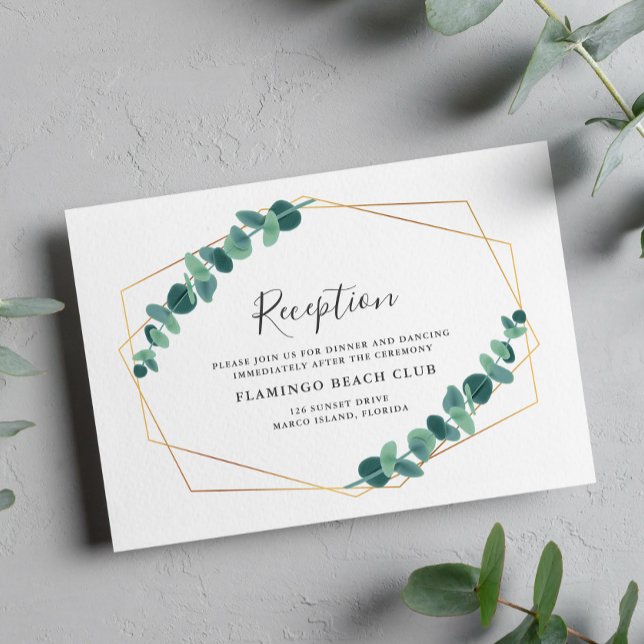 Lovely Eucalyptus Geometric Wedding Enclosure Card (Creator Uploaded)