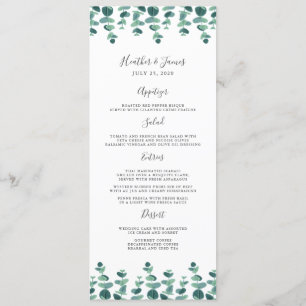 Lovely Eucalyptus Wedding Menu