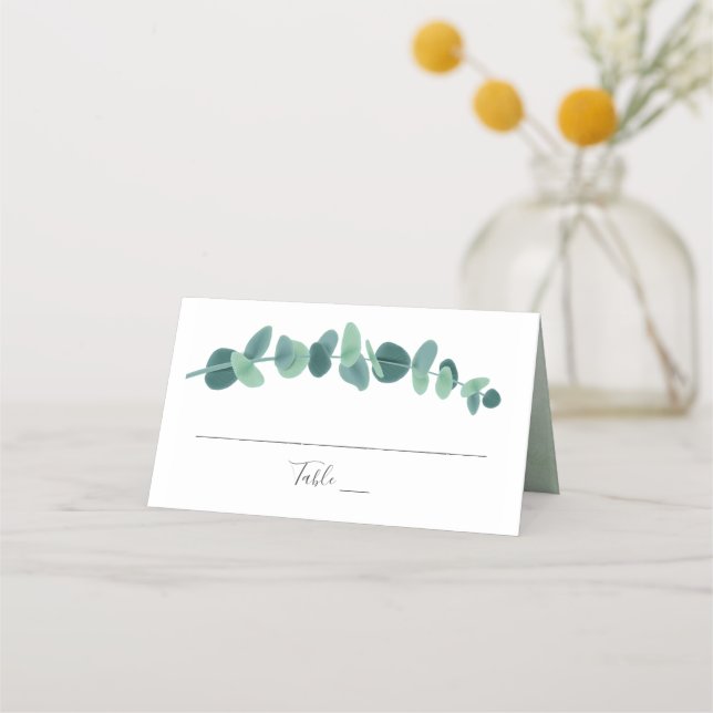 Lovely Eucalyptus Wedding Place Card (Front)
