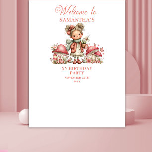 Lovely Fairy Blush Floral Birthday Tapestry