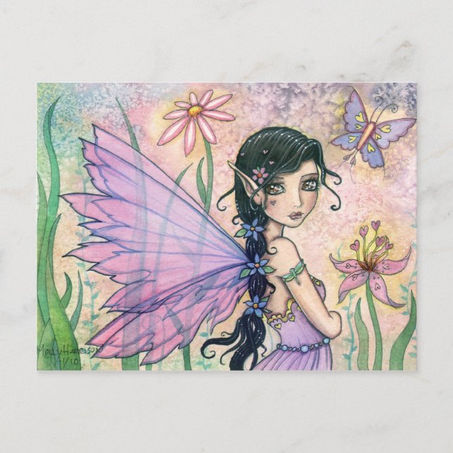 Lovely Fairy Butterfly Postcard by Molly Harrison (Front)