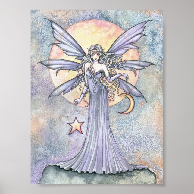 Lovely Fairy with Star and Moon Poster Print (Front)
