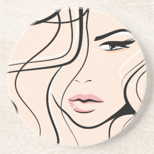 Lovely female face coaster