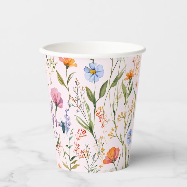Lovely Floral Baby Shower Paper Cups (Front)