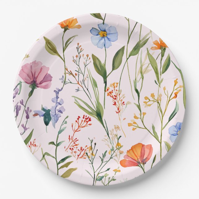 Lovely Floral Baby Shower Paper Plate (Front)