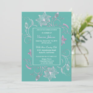 Lovely Floral Bridal Shower Invitation