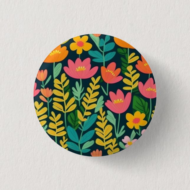 Lovely floral colourful field 3 cm round badge (Front)