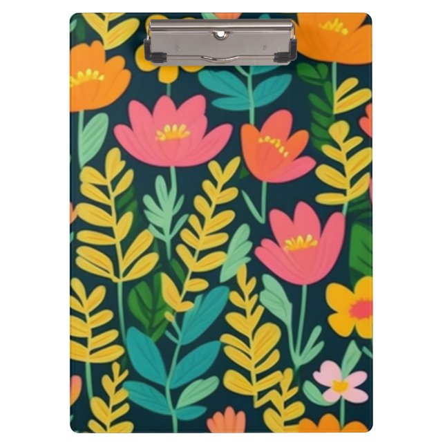 Lovely floral colourful field clipboard (Front)