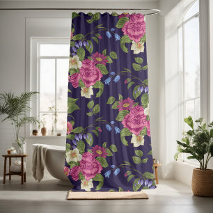Lovely floral decorative eye-catching shower curtain