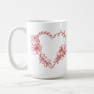 Lovely Floral Heart Coffee Mug