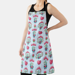 Lovely Floral Mason Jar Hearts Pattern Apron
