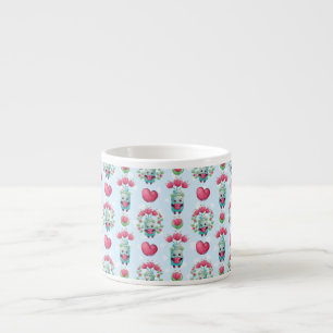 Lovely Floral Mason Jar Hearts Pattern Espresso Cup