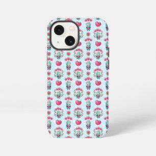 Lovely Floral Mason Jar Hearts Pattern iPhone 13 Mini Case