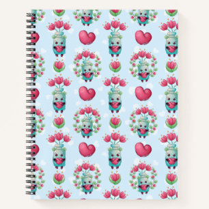 Lovely Floral Mason Jar Hearts Pattern Notebook