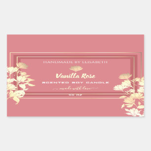 Lovely Floral Pink Gold Product Packaging Labels