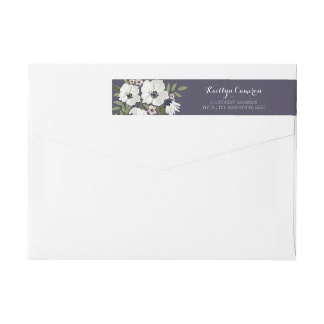 Lovely Floral Purple Return Address Label (Back)