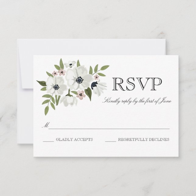 Lovely Floral RSVP Card (Front)