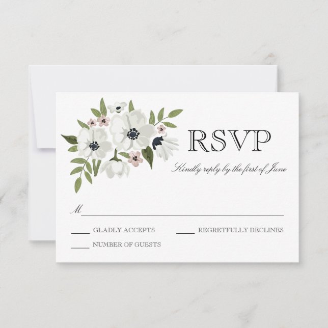 Lovely Floral RSVP Card (Front)