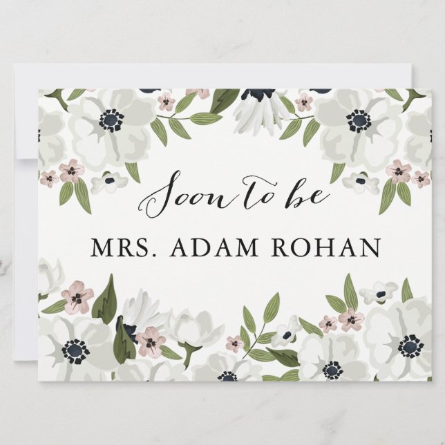 Lovely Floral Soon to Be Card/Sign (Front)