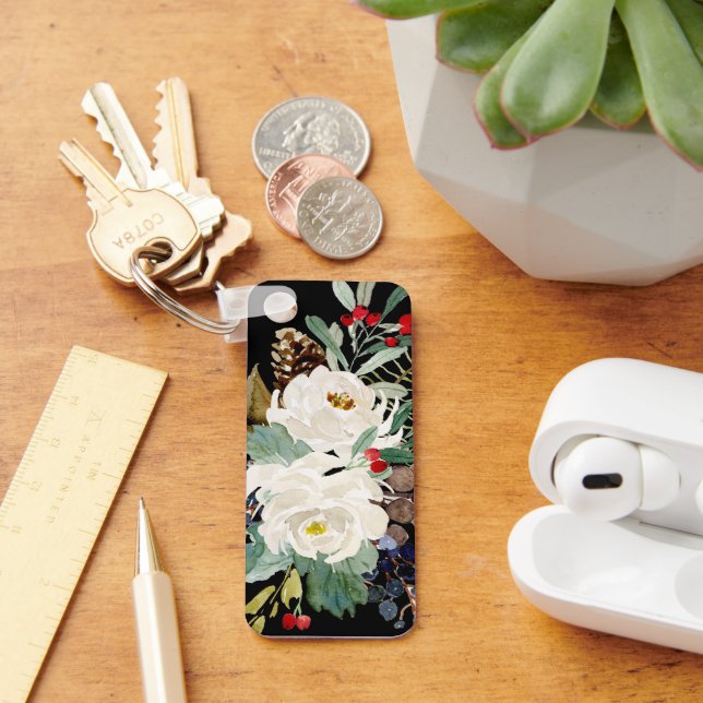 Lovely Florals Aluminium Rectangle Keychain (Desk)