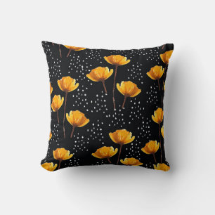 Lovely flower and polka dots illustration pattern cushion