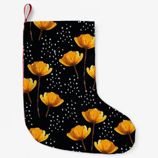 Lovely flower and polka dots illustration pattern small christmas stocking