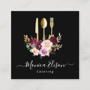 lovely flower catering business card
