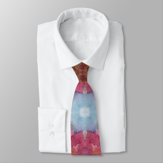 Lovely Flower Garden Watercolor Painting Tie (Tied)