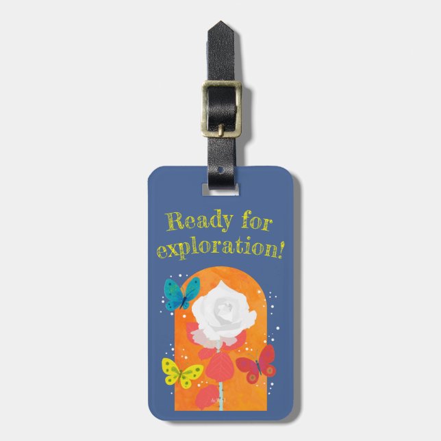 lovely flower tag -white rose- (Front Vertical)