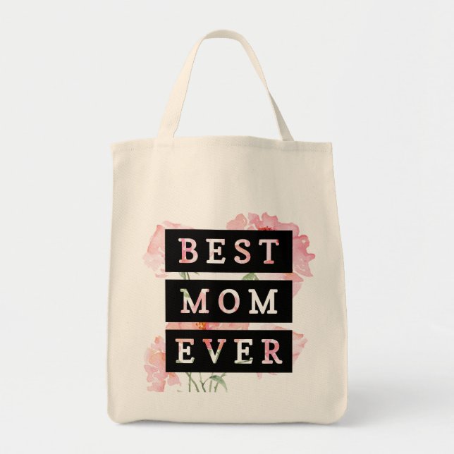 Lovely flowers for mama l Best mum ever Tote Bag (Front)