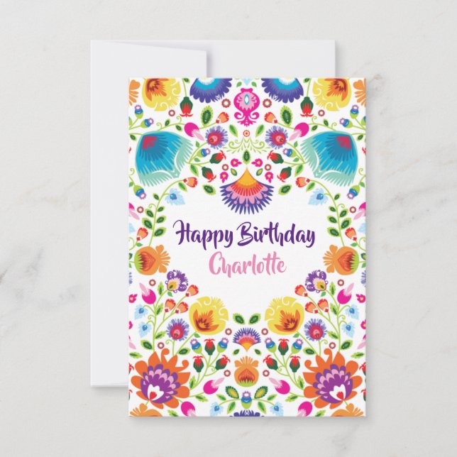 Lovely Folklore Happy Birthday Card (Front)