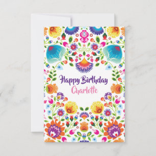 Lovely Folklore Happy Birthday Card