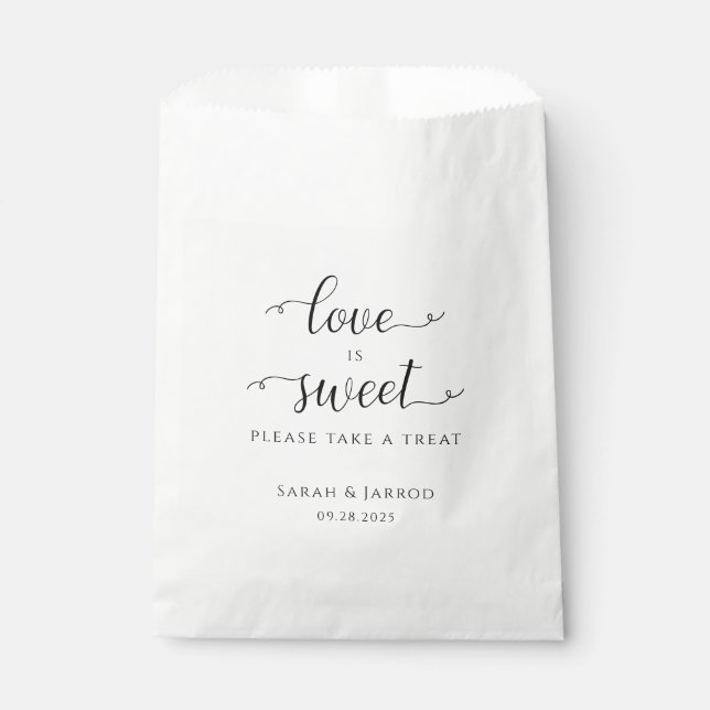 Lovely Font Sweet Treat Wedding  Favour Bags (Front)