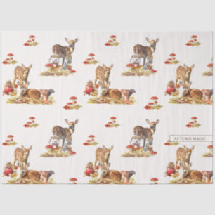 Lovely Forest Animals Autumn Art Pattern Tissue Paper